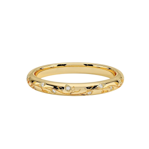 Halo Diamond Gold Band Ring